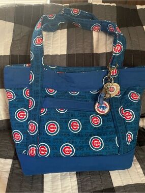 Chicago Cubs Hand Made Blue Logo Tote Bag